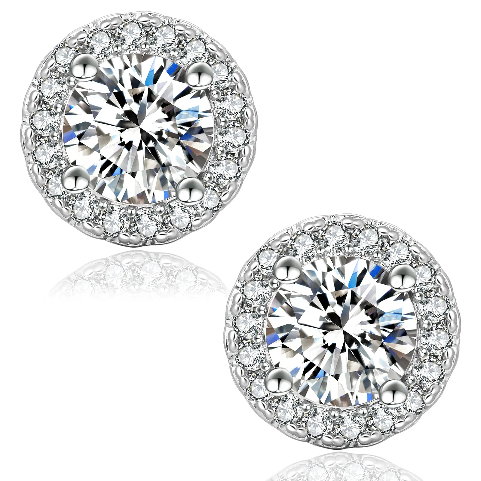 0.5/1.0 Carats *2 Excellent VVS1 Moissanite Earrings 0106