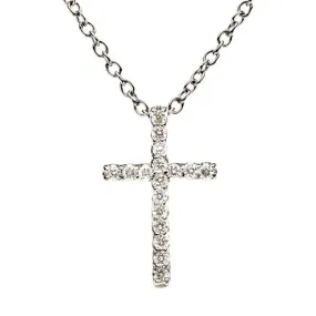 .085 cttw Diamond Cross Necklace in Platinum