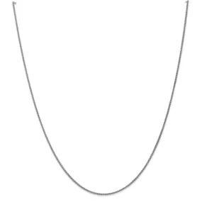 1.25mm 10k White Gold Solid Spiga Chain Anklet, 10 Inch