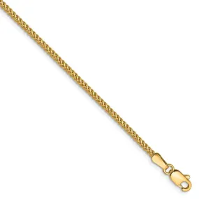 1.3mm, 14k Yellow Gold, Solid Franco Chain Bracelet