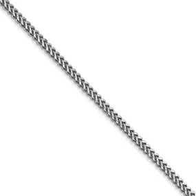 1.5mm 14k White Gold Solid Franco Chain Necklace