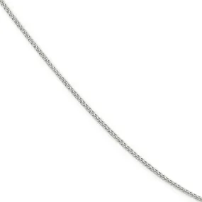 1.5mm Rhodium Plated Sterling Silver Round Spiga Chain Necklace