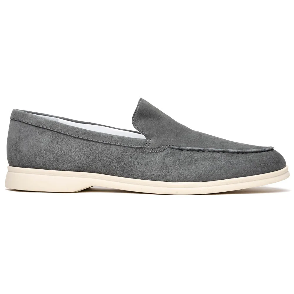 16-621-GRY LIVORNO Sueded Italian Goatskin Loafer Grey