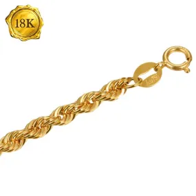 18 INCHES 0.67 GM 18KT SOLID YELLOW GOLD ROPE CHAIN