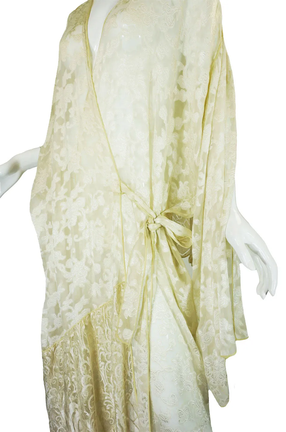 1920s Silk Lace Peignoir or Evening Piece