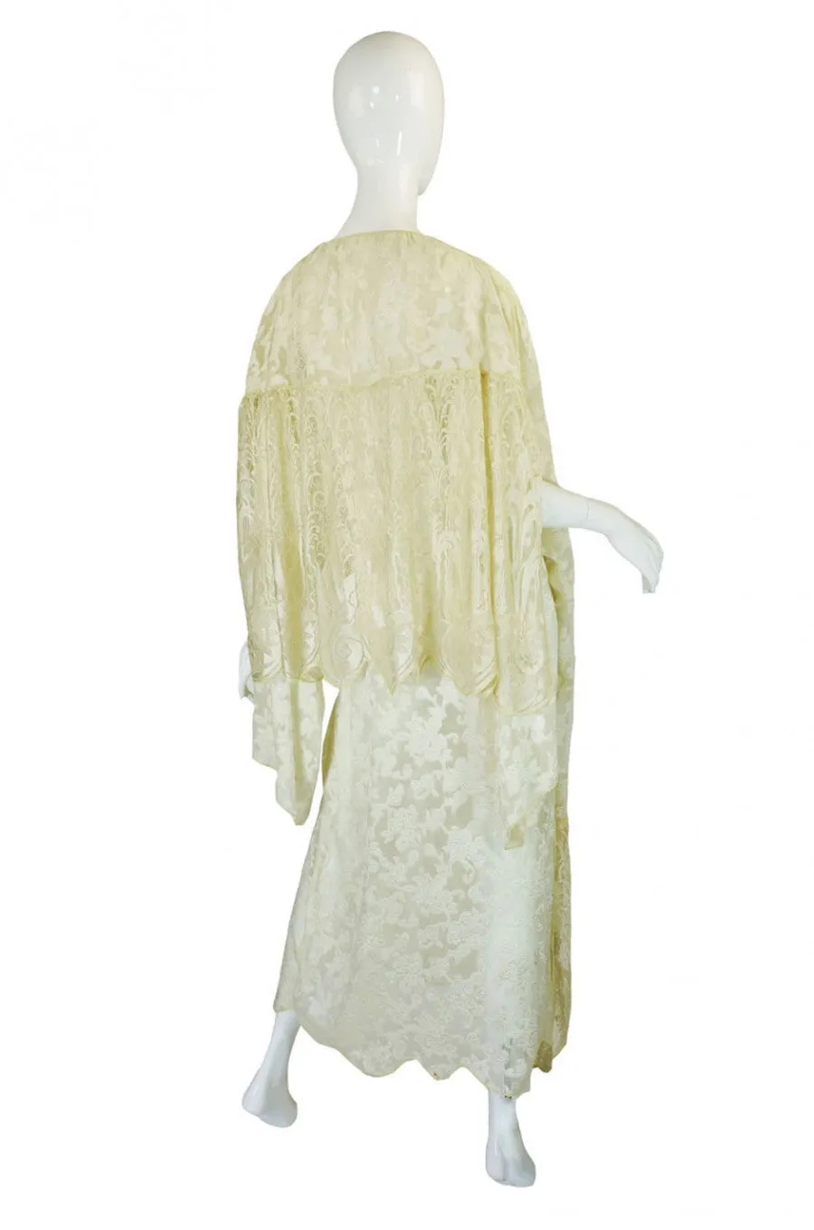 1920s Silk Lace Peignoir or Evening Piece