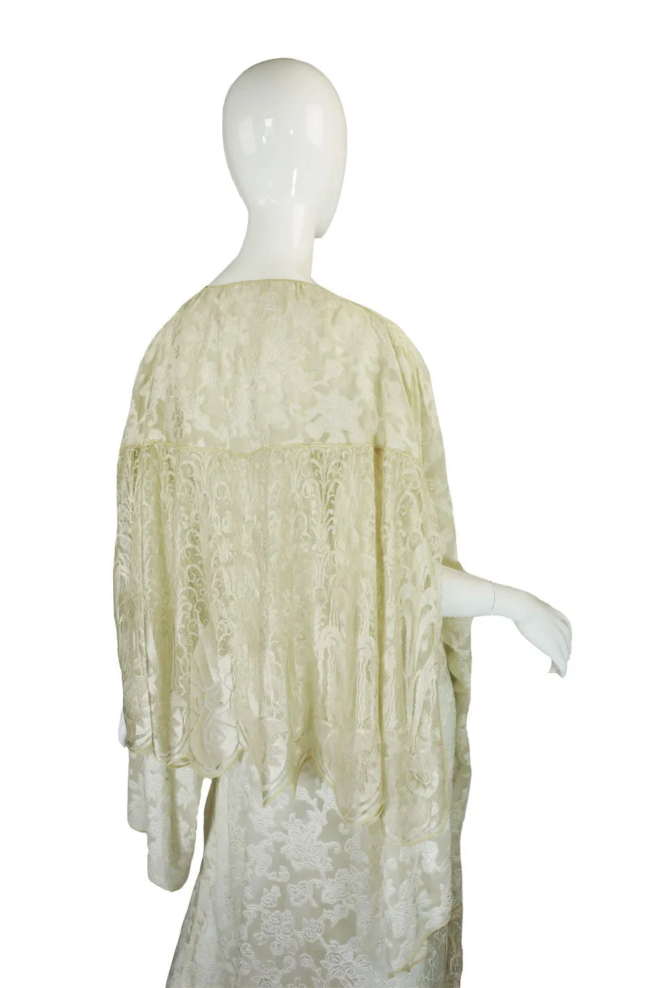 1920s Silk Lace Peignoir or Evening Piece