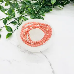 6 MM Rhodochrosite Bracelet, Stone for Heart Chakra