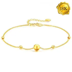 7 INCHES AU750 18KT SOLID YELLOW GOLD WHEAT BRACELET