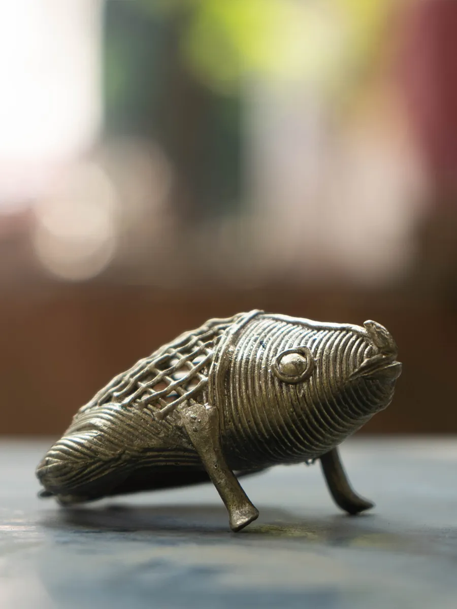 A Frog in Dhokra Handicraft by Kunal Rana