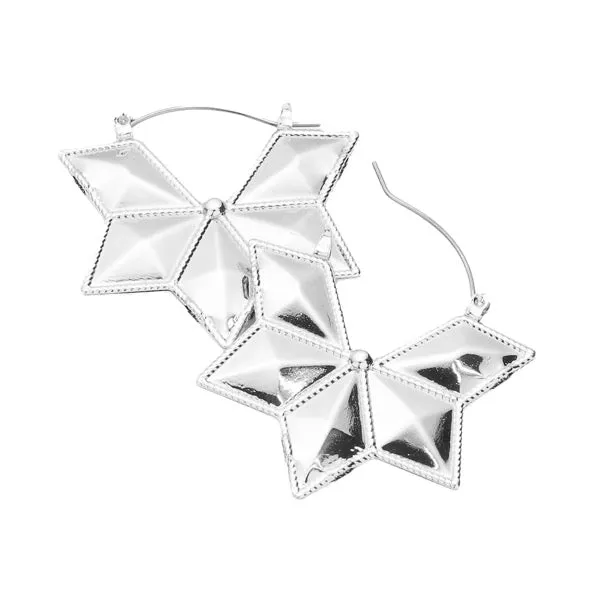 Abstract Metal Pin Catch Detailed Earrings