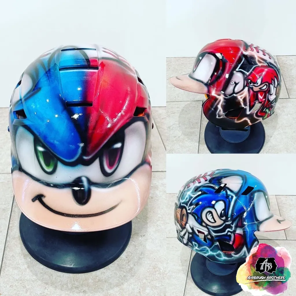 Airbrush Sonic the Hedgehog & Knuckles Design (Full Helmet)