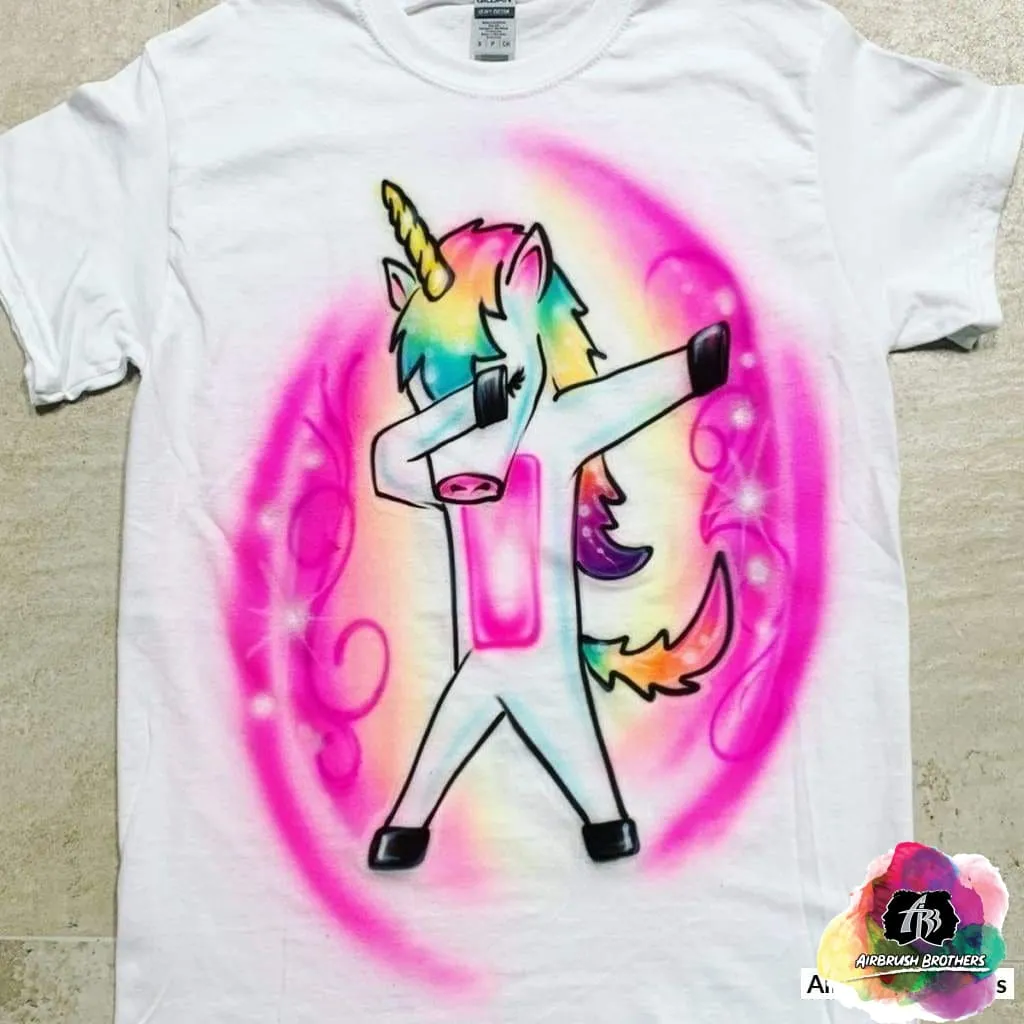 Airbrush Unicorn Cartoon Shirt Design