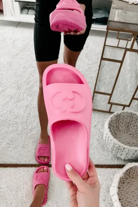 Always Chill PVC Platform Slide Sandals (Hot Pink)