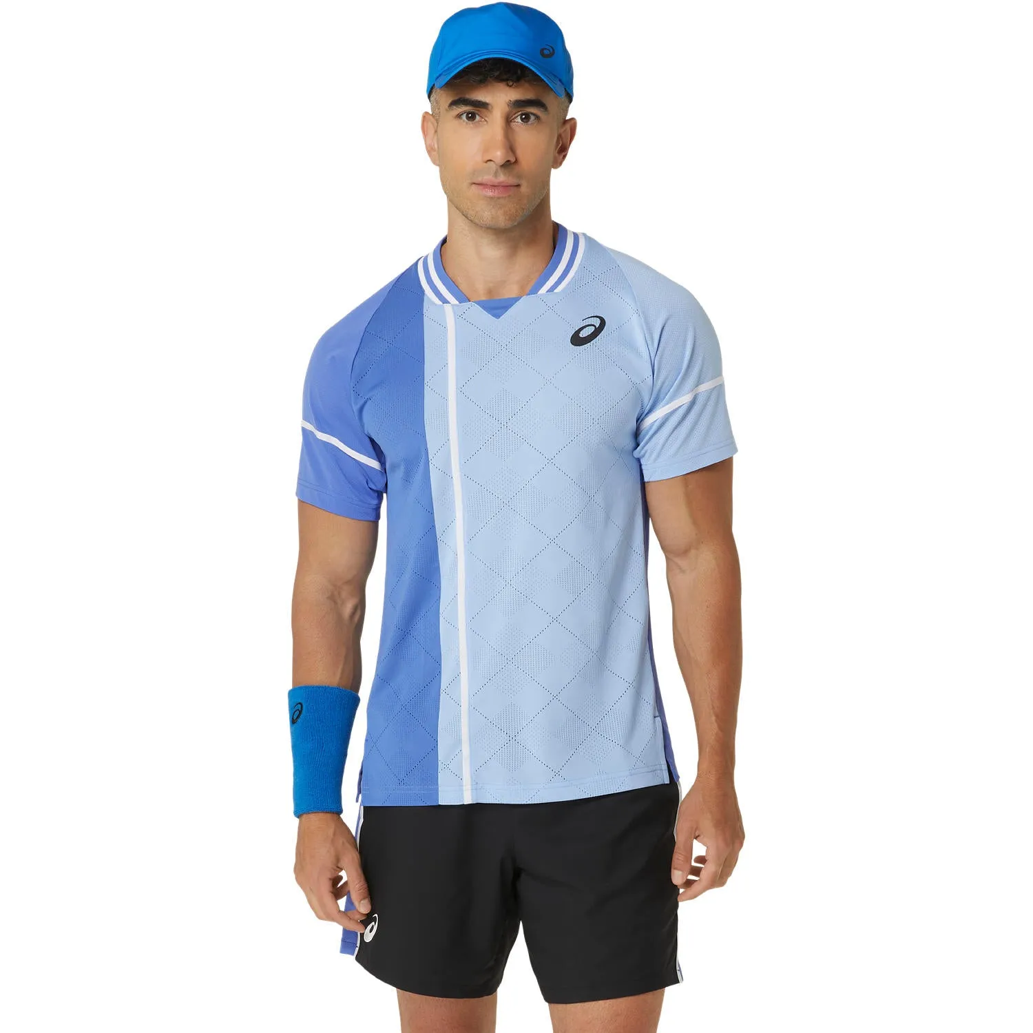 Asics T-Shirt Match Actibreeze Heren Blauw