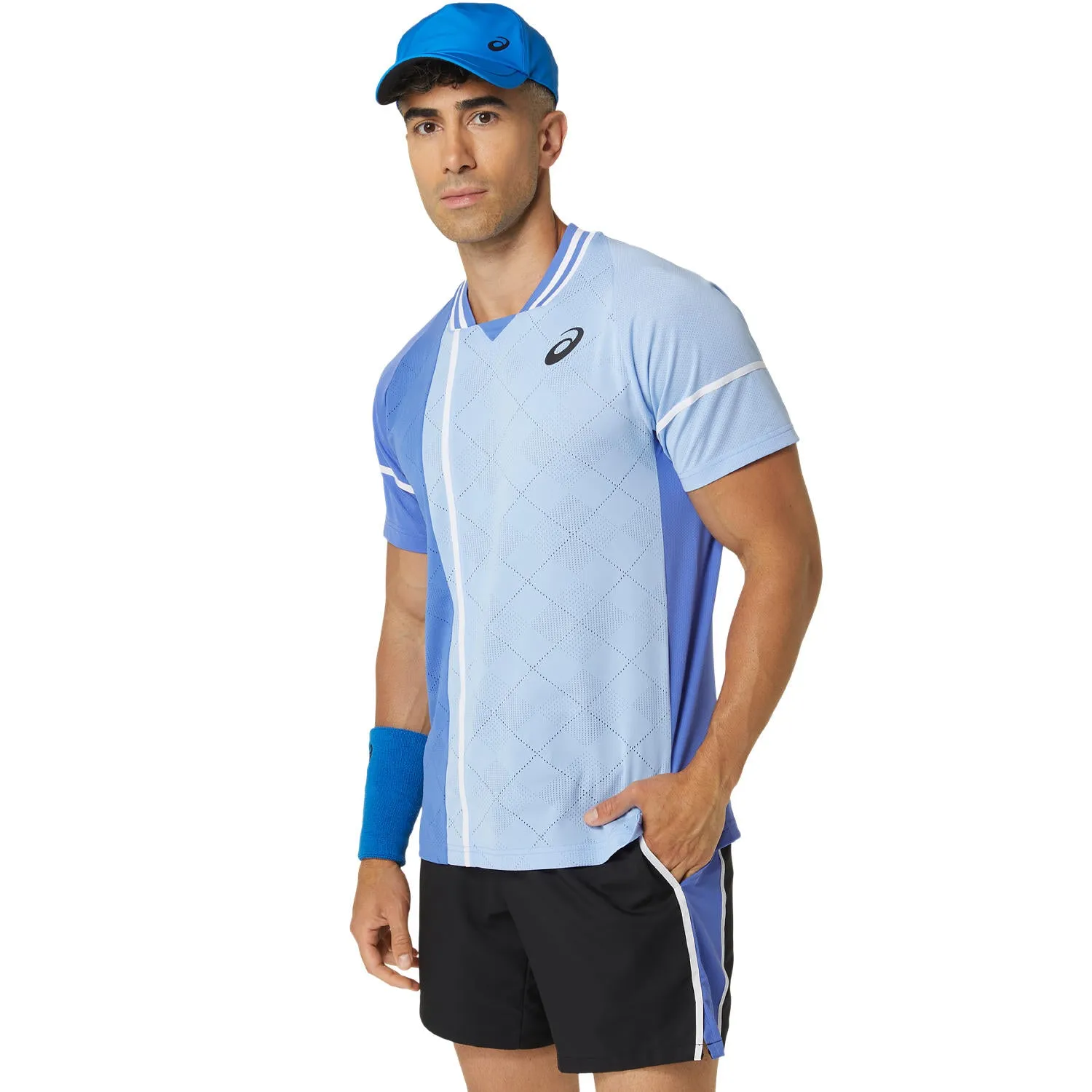 Asics T-Shirt Match Actibreeze Heren Blauw