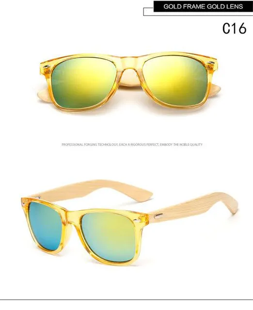 Bamboo Foot Wooden Vintage Designer Sunglasses for Men and Women