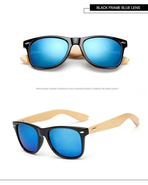 Bamboo Foot Wooden Vintage Designer Sunglasses for Men and Women