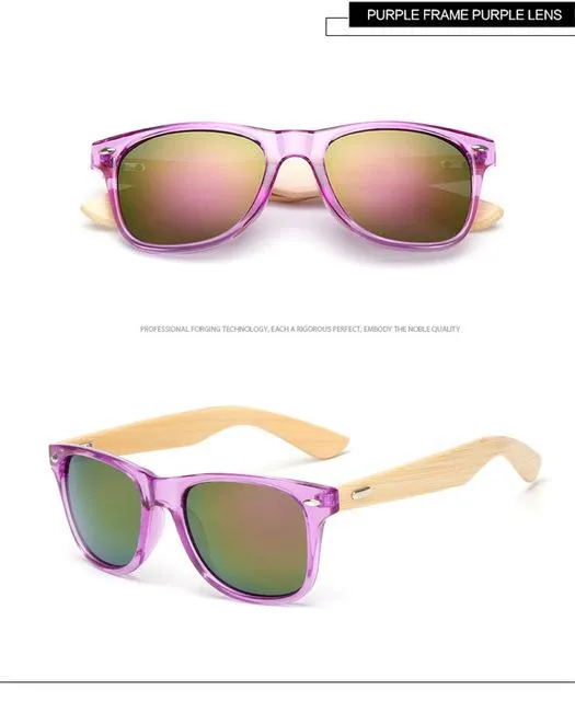 Bamboo Foot Wooden Vintage Designer Sunglasses for Men and Women