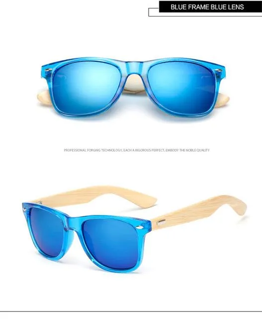 Bamboo Foot Wooden Vintage Designer Sunglasses for Men and Women