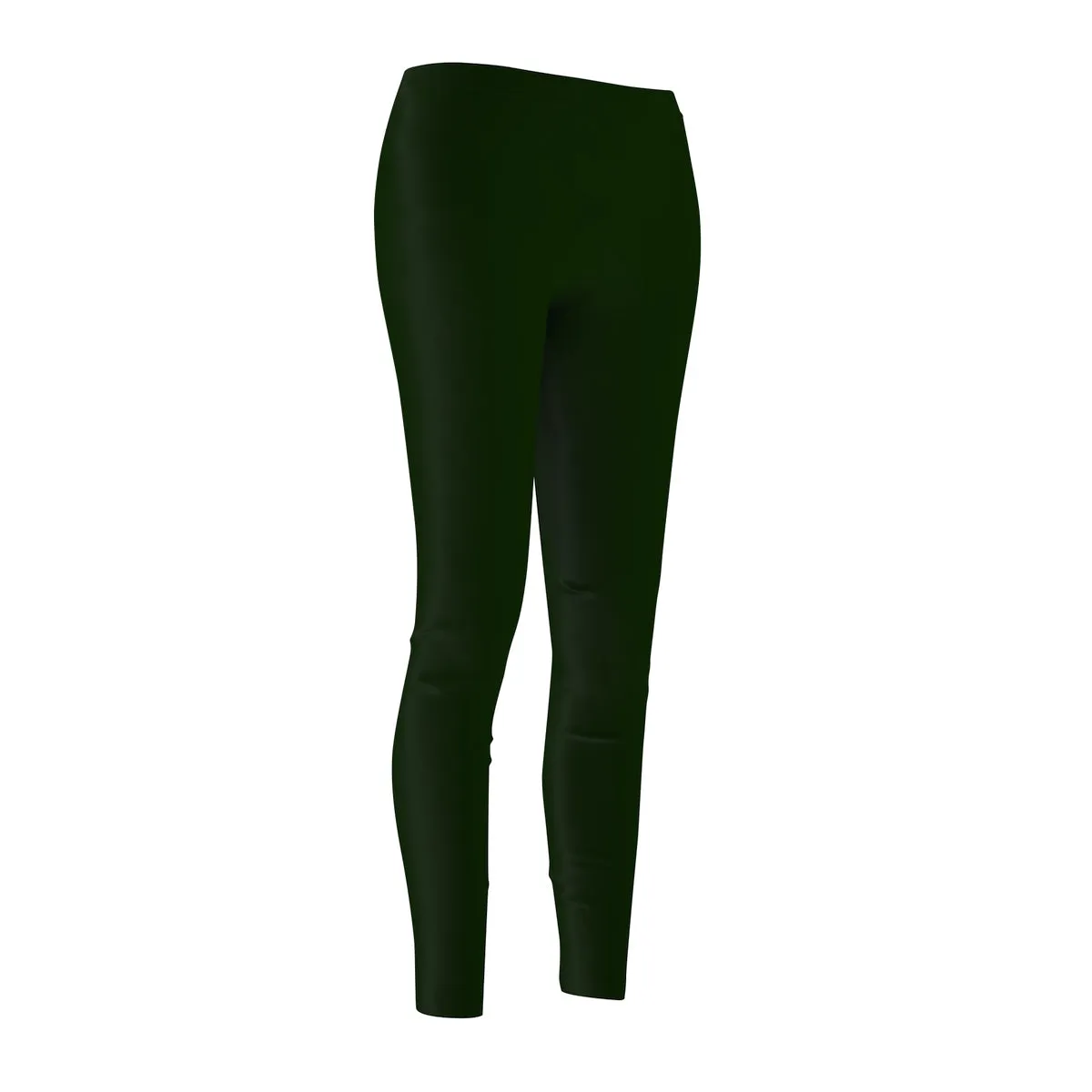 Basil Green Women's Casual Leggings, Classic Solid Color Print Best Tights - Made in USA (US Size: XS-2XL)