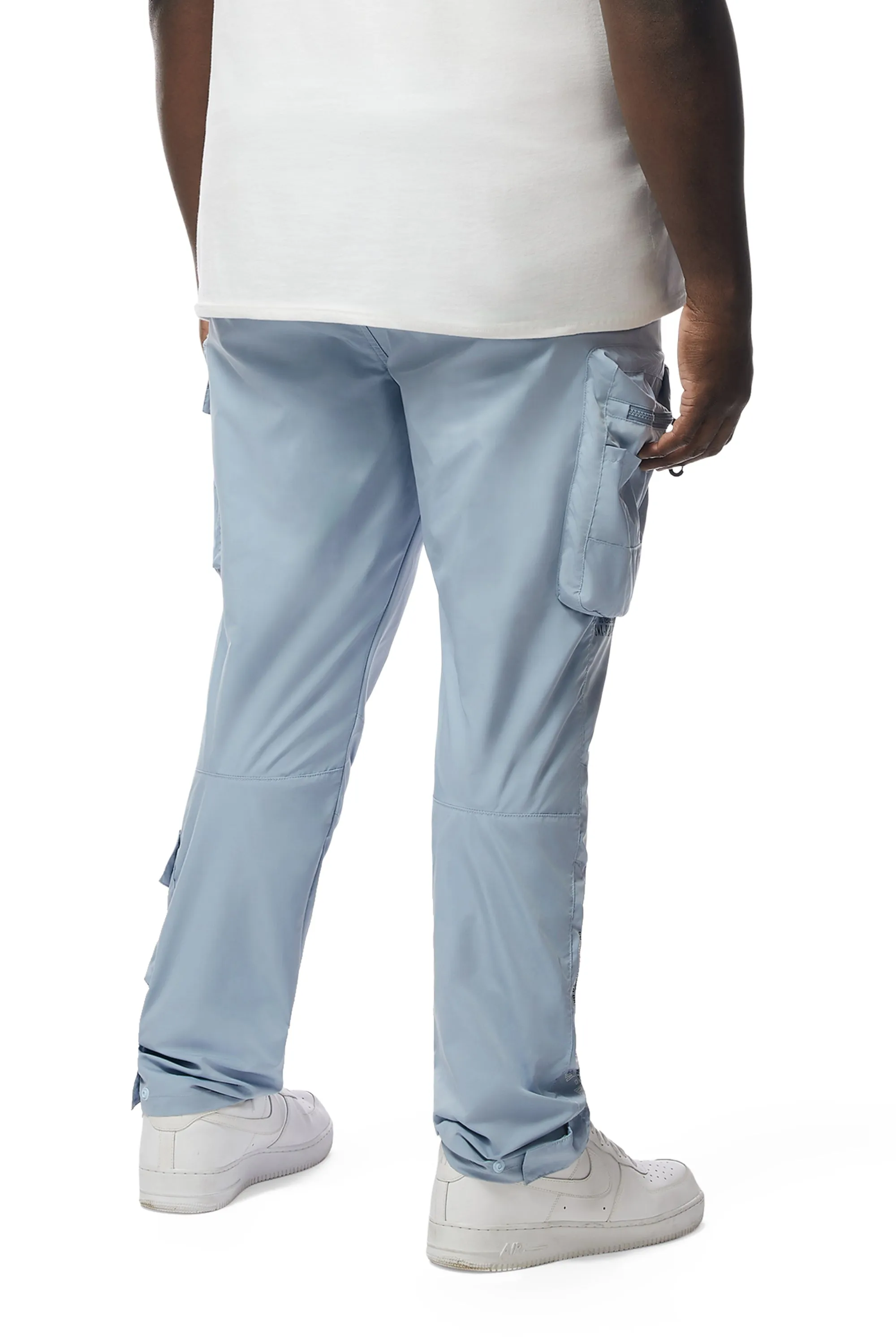 Big and Tall - Utility Windbreaker Pants - Pale Blue