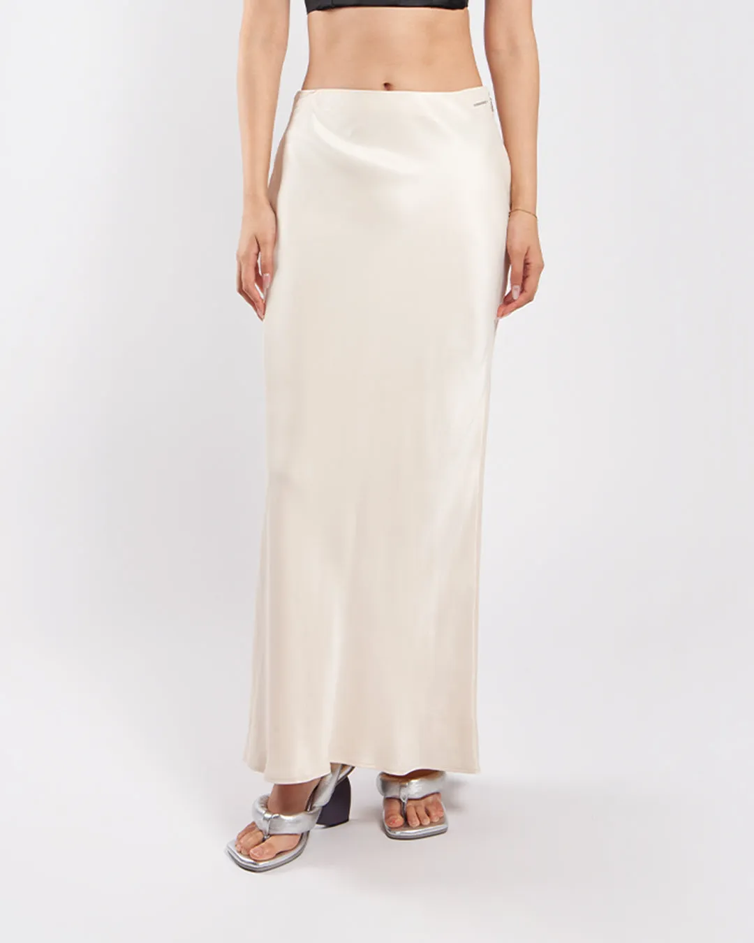 Calvin Klein Fluid Satin Maxi Skirt Angora