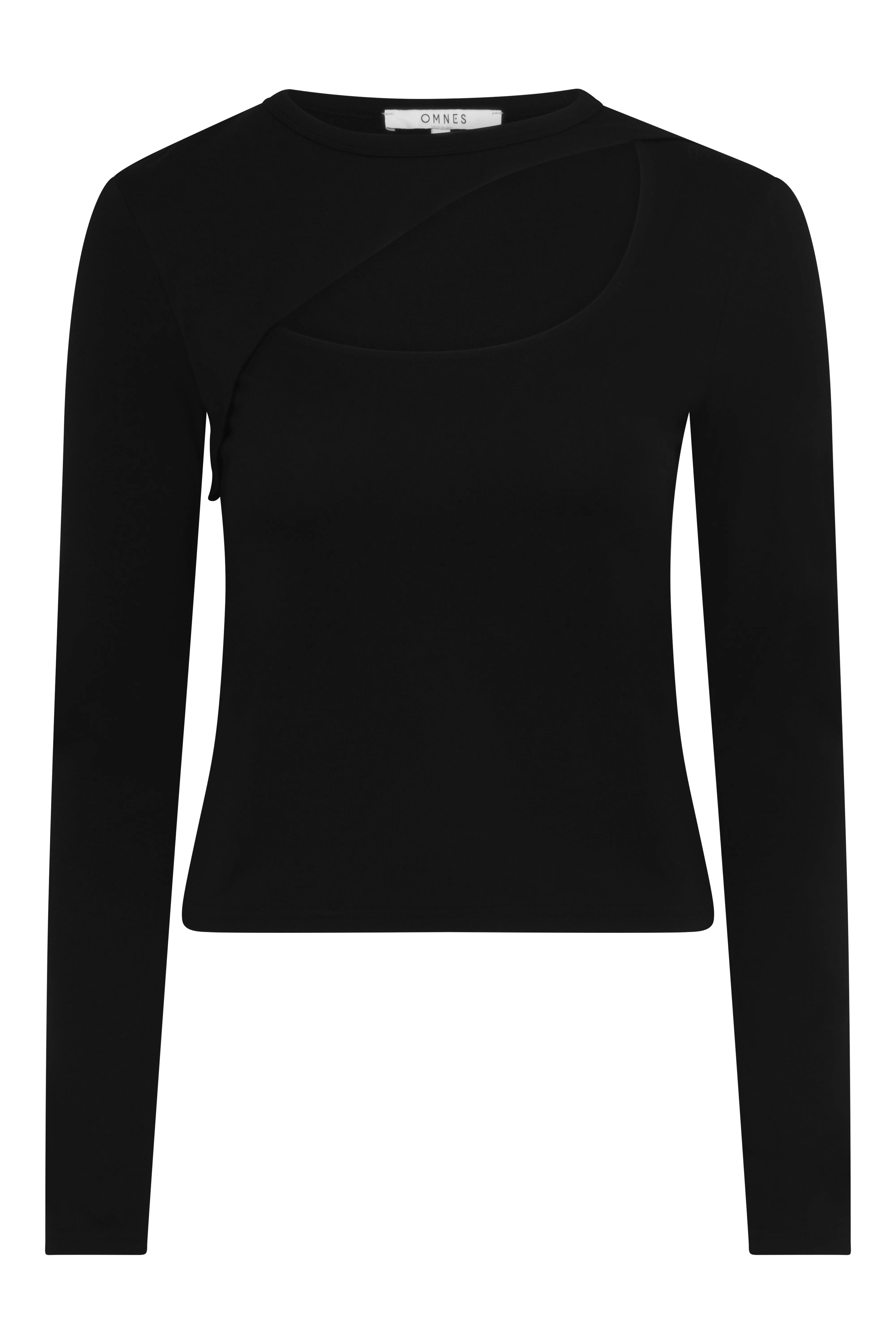 Deryn Cut Out Jersey Top in Black