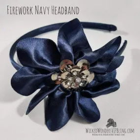 Firework Navy Headband