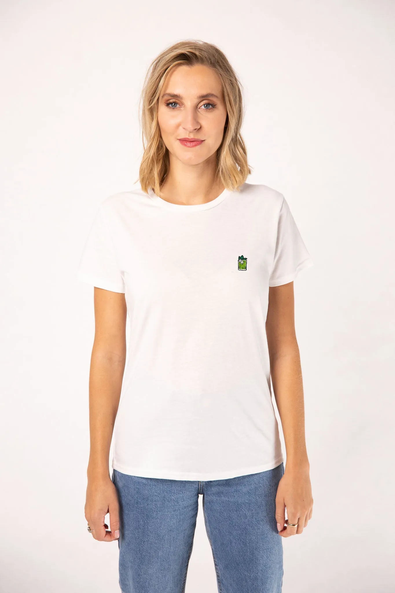 Gin Basil Smash | Besticktes Frauen Bio Baumwoll T-Shirt