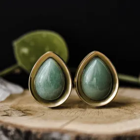 Golden Aventurine Teardrop Plugs