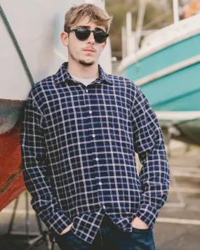 Hartford Jack Small Navy Check Shirt