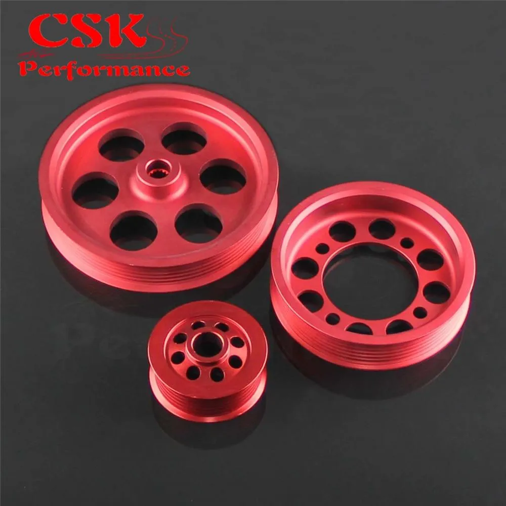 High Performance Light-weight Crank Pulley Fits For Toyota JZA80 V6 3.0 Blue/Red