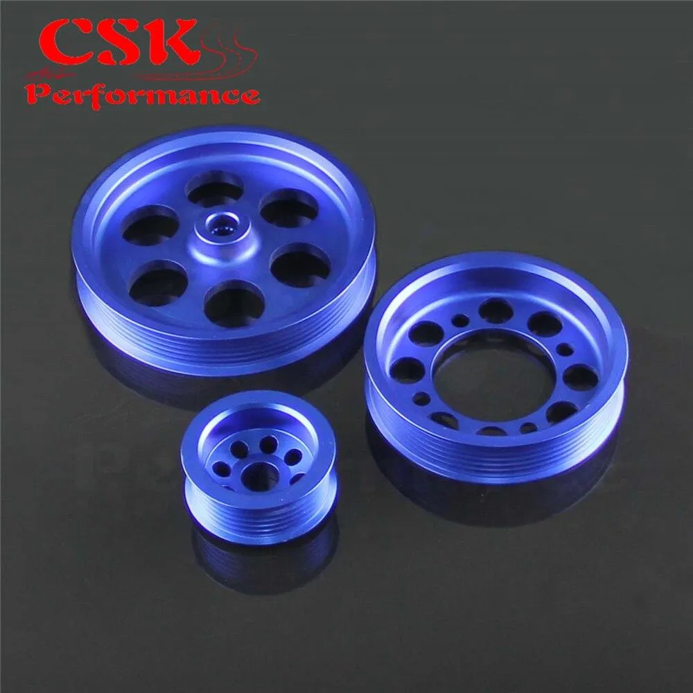 High Performance Light-weight Crank Pulley Fits For Toyota JZA80 V6 3.0 Blue/Red