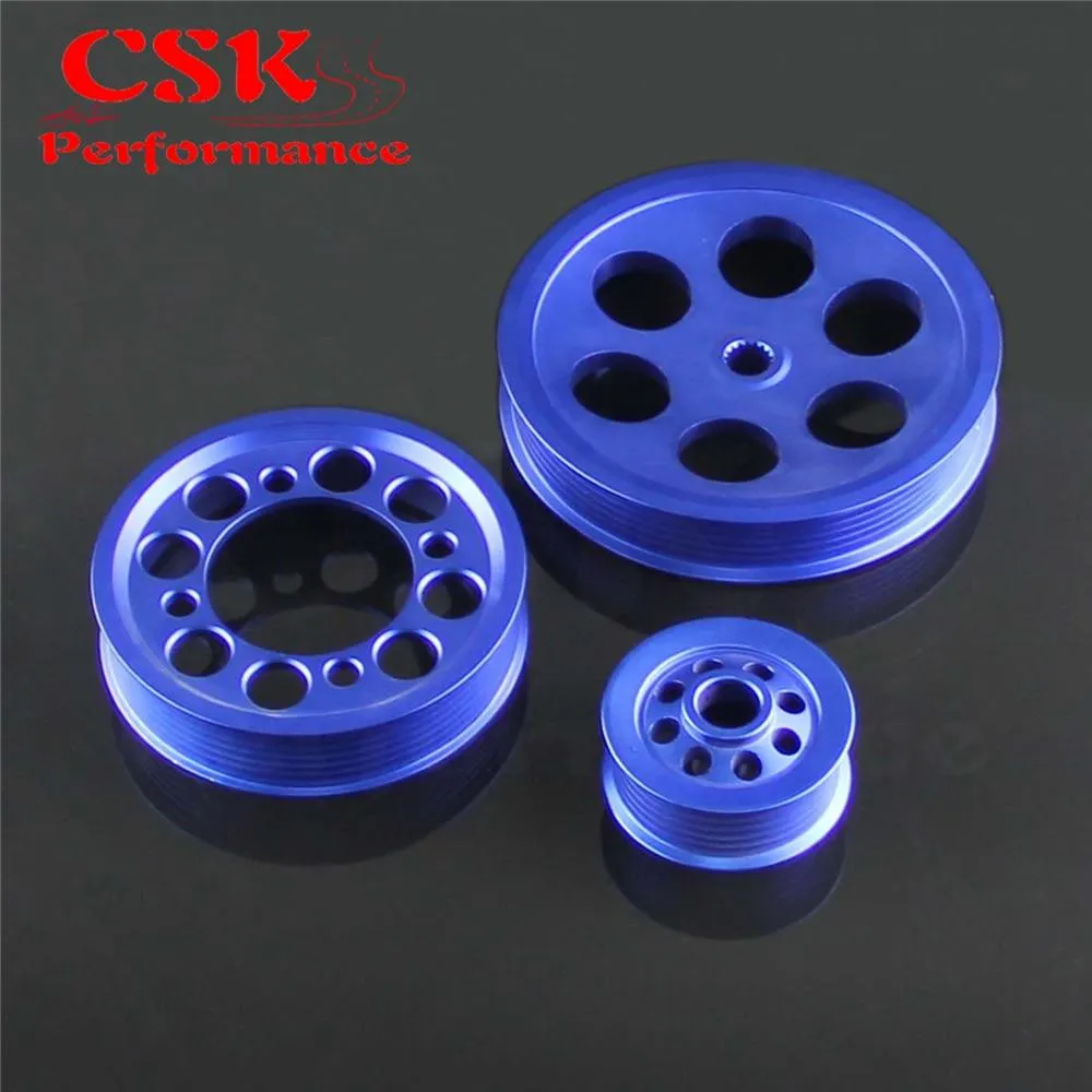 High Performance Light-weight Crank Pulley Fits For Toyota JZA80 V6 3.0 Blue/Red