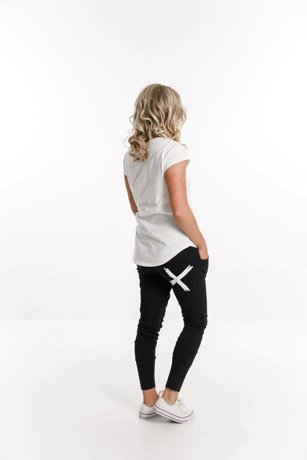 Home-Lee Apartment Pants - Black white X