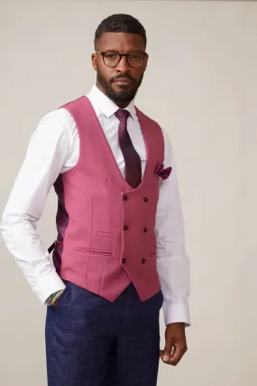 KELVIN - Berry Double Breasted Waistcoat