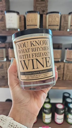 Know What Rhymes With Friday? Wine | Island Coconut Lime Candle