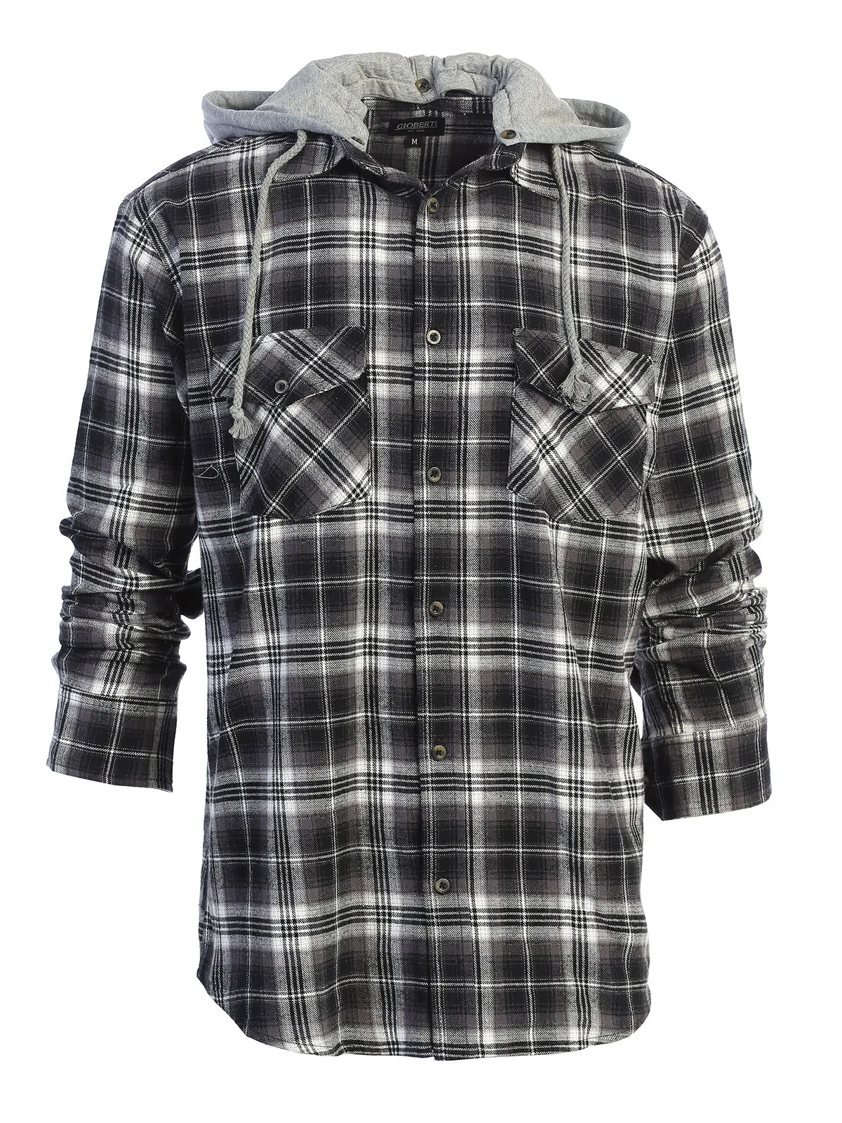 Men's Removable Hoodie Flannel Shirt, Size XXL