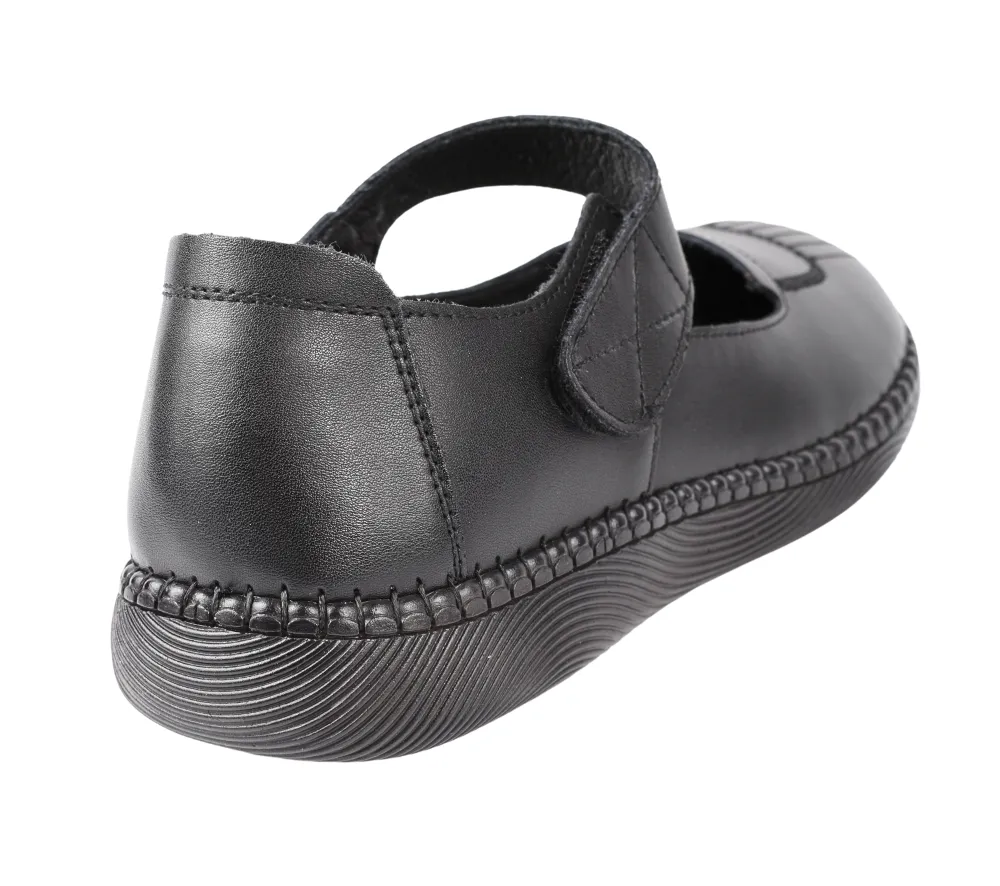 Pantofi casual, dama, GALLOP, GA 2319 negru, piele naturala