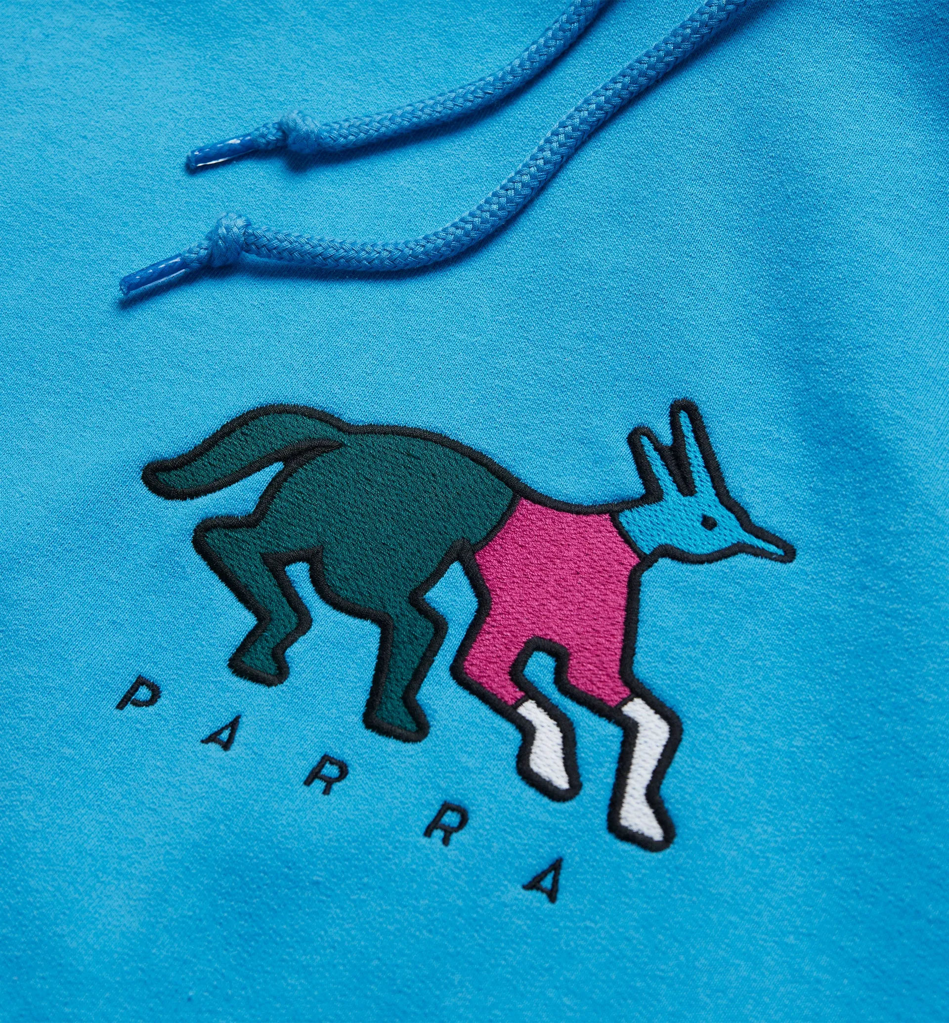 Parra Anxious Dog Hooded Sweatshirt - Greek Blue