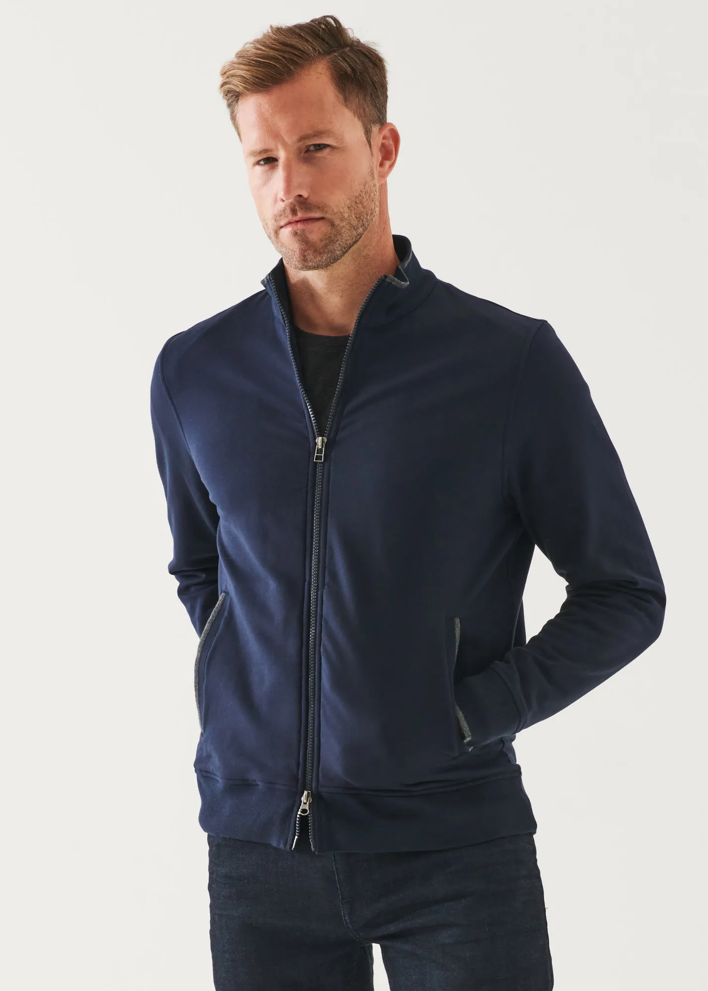 PIMA STRETCH FLEECE TRACK JACKET