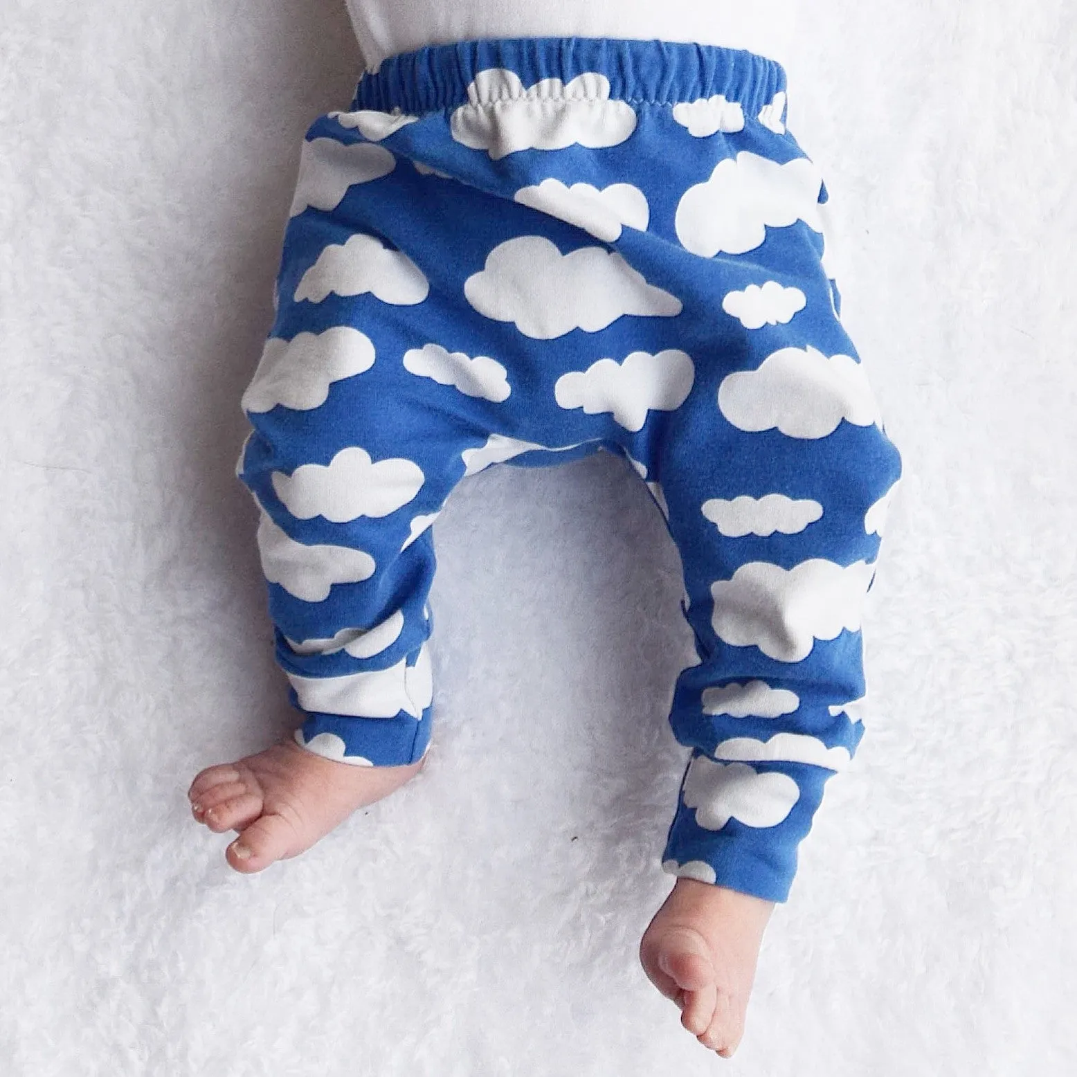 Pink Cloud Print Baby Leggings 0-6 Years