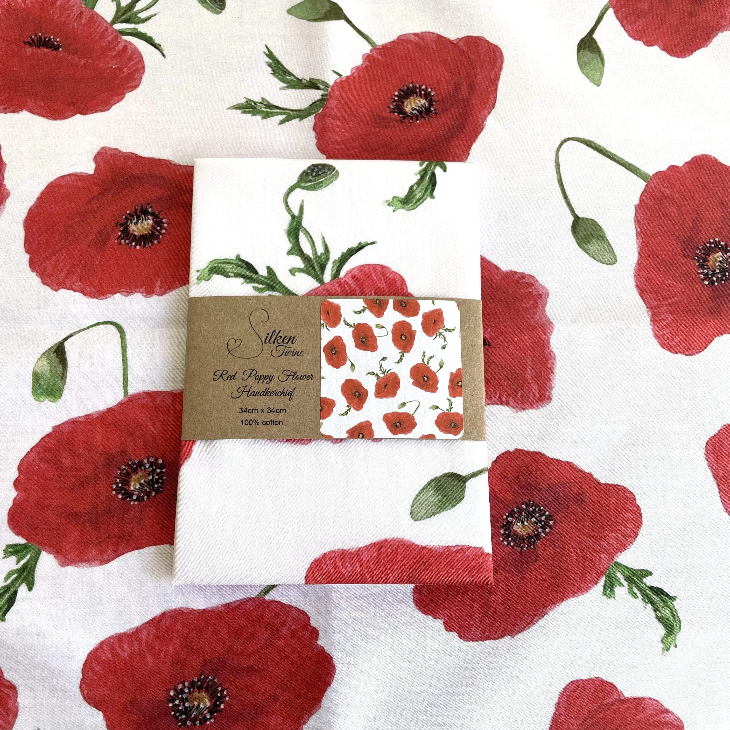 Red Poppy Handkerchief