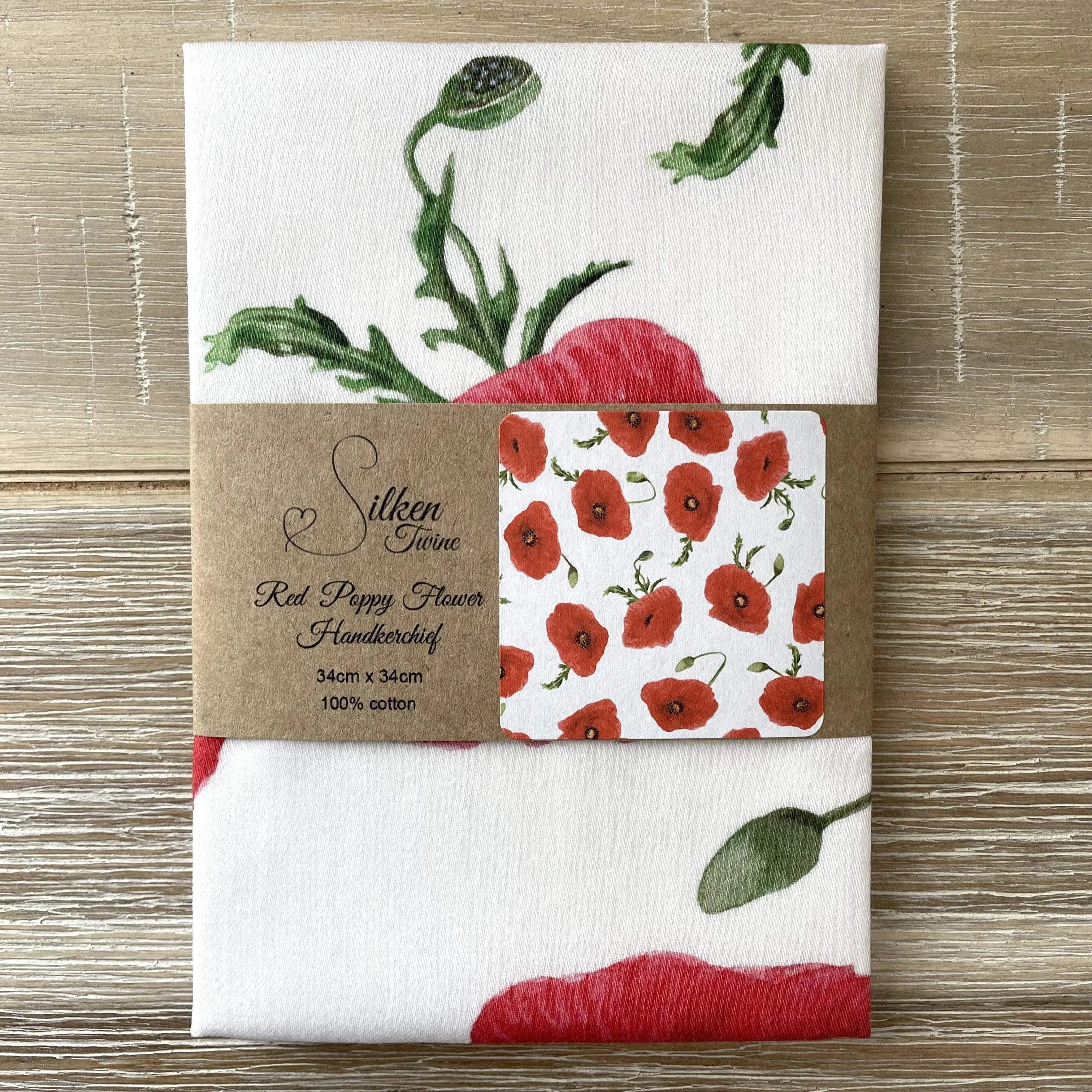 Red Poppy Handkerchief