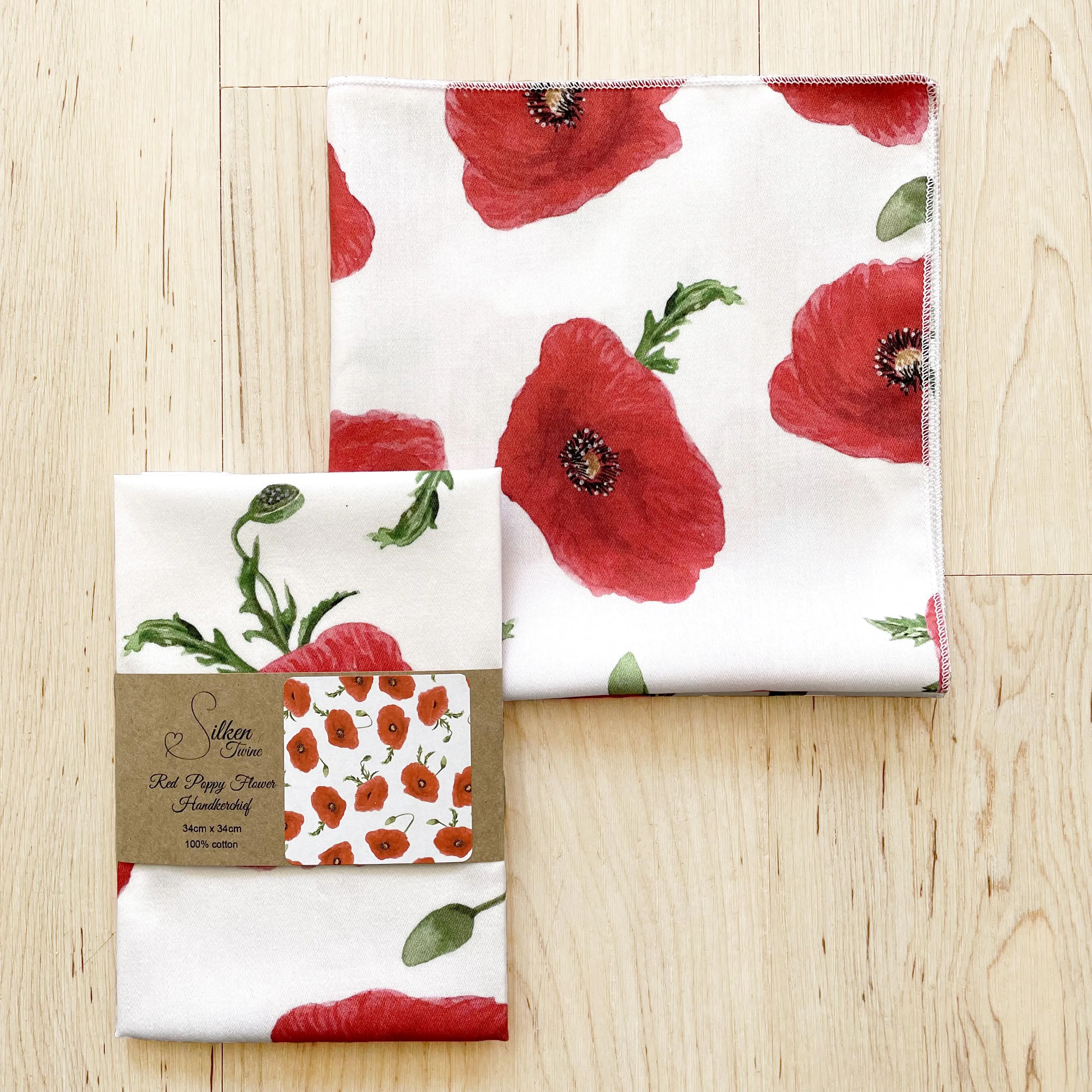 Red Poppy Handkerchief