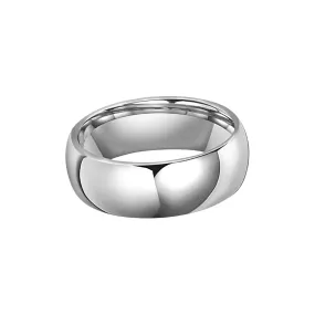 SILVER ROUNDED TUNGSTEN BAND