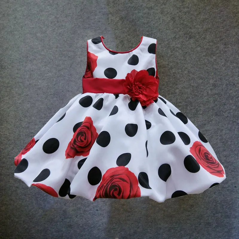 sleeveless princess floral vestido infantil