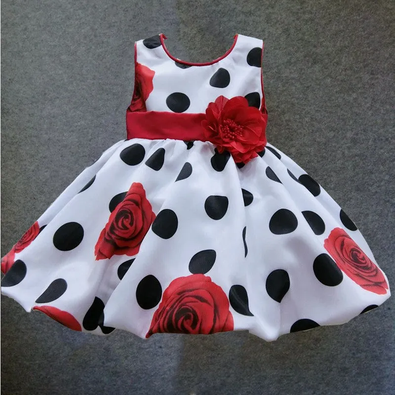 sleeveless princess floral vestido infantil