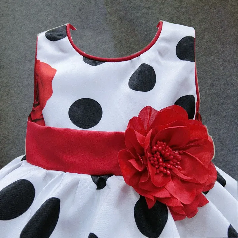 sleeveless princess floral vestido infantil